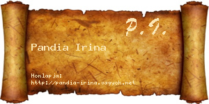 Pandia Irina névjegykártya